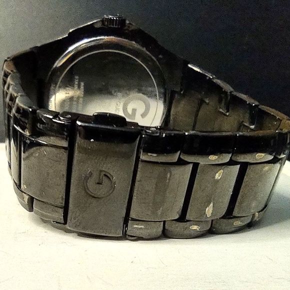 Guess Large Black Chronograph Wrist Watch Rhinestones - Picture 6 of 7